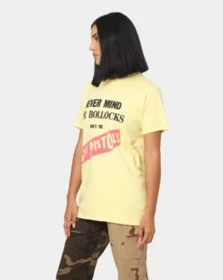 Sex Pistols Never Mind The Bollocks T-Shirt Yellow -Mitchell & Ness Shop 08000818 YY001 womens 0060