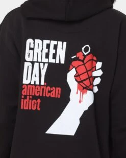 Green Day American Idiot Hoodie Black -Mitchell & Ness Shop 08000824 YB001 womens 0040