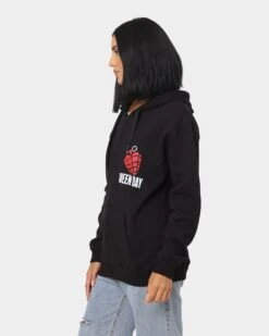 Green Day American Idiot Hoodie Black -Mitchell & Ness Shop 08000824 YB001 womens 0060