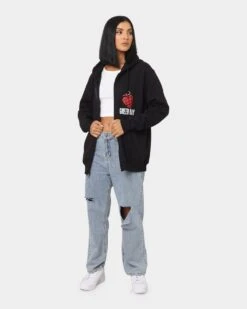 Green Day American Idiot Hoodie Black -Mitchell & Ness Shop 08000824 YB001 womens 0080