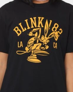Blink 182 College Mascot T-Shirt Black -Mitchell & Ness Shop 08000833 YB001 womens 0030