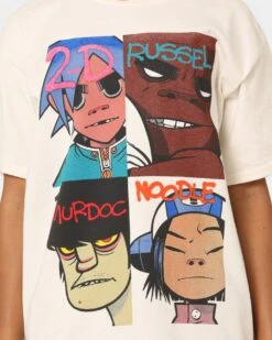 Gorillaz Face Grid T-Shirt Off White -Mitchell & Ness Shop 08000901 YO007 womens 0030