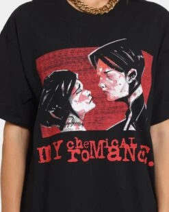 My Chemical Romance Face T-Shirt Black -Mitchell & Ness Shop 08000903 YB001 womens 0030