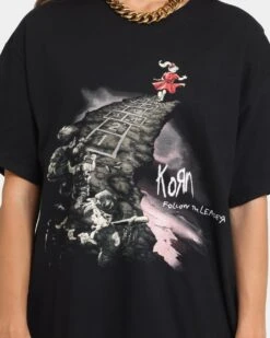 Korn Follow The Leader T-Shirt Black -Mitchell & Ness Shop 08000906 YB001 womens 0030
