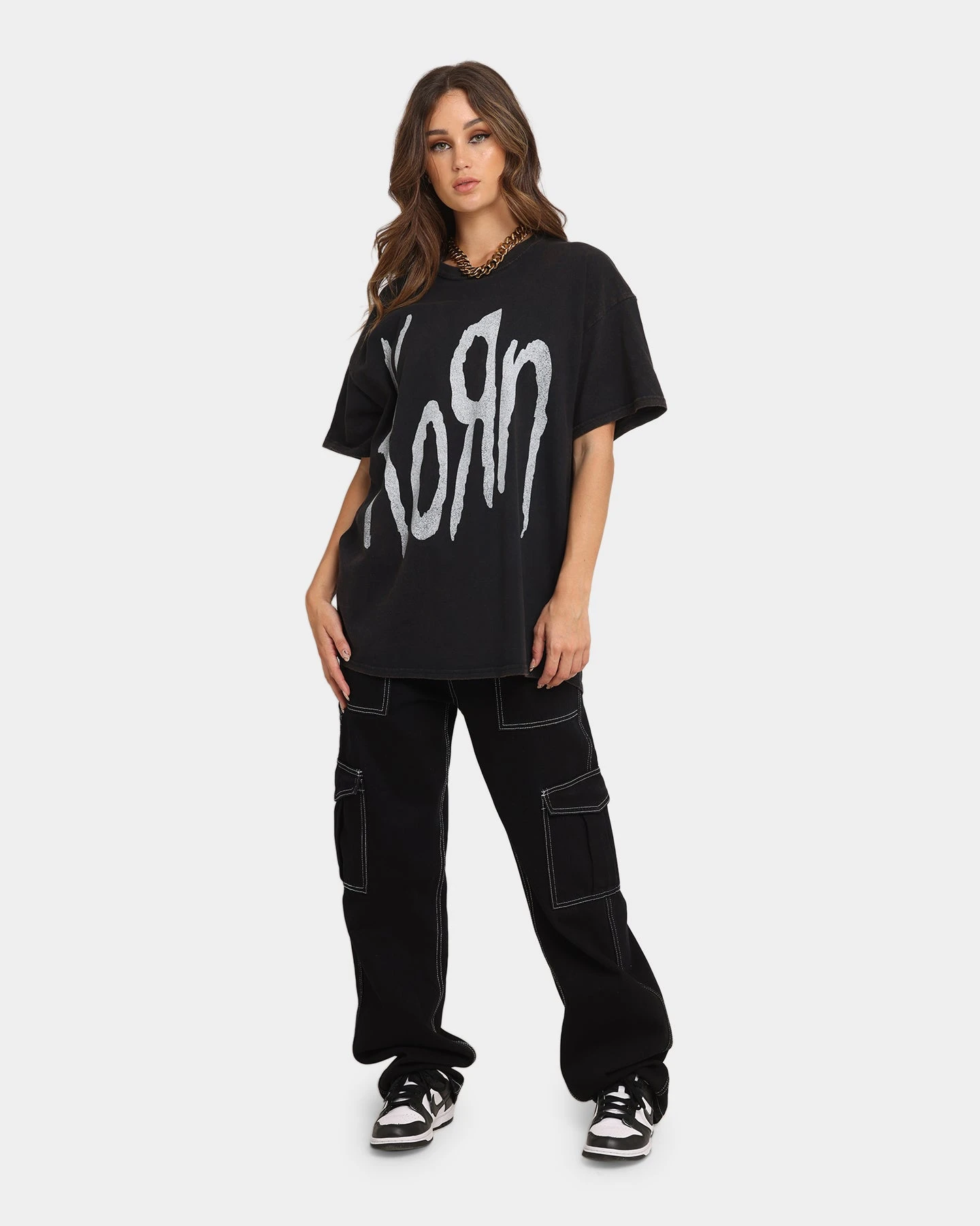 Korn Korn T-Shirt Black Korn Korn T-Shirt Black -Mitchell & Ness Shop 08000917 YB001 womens 0020