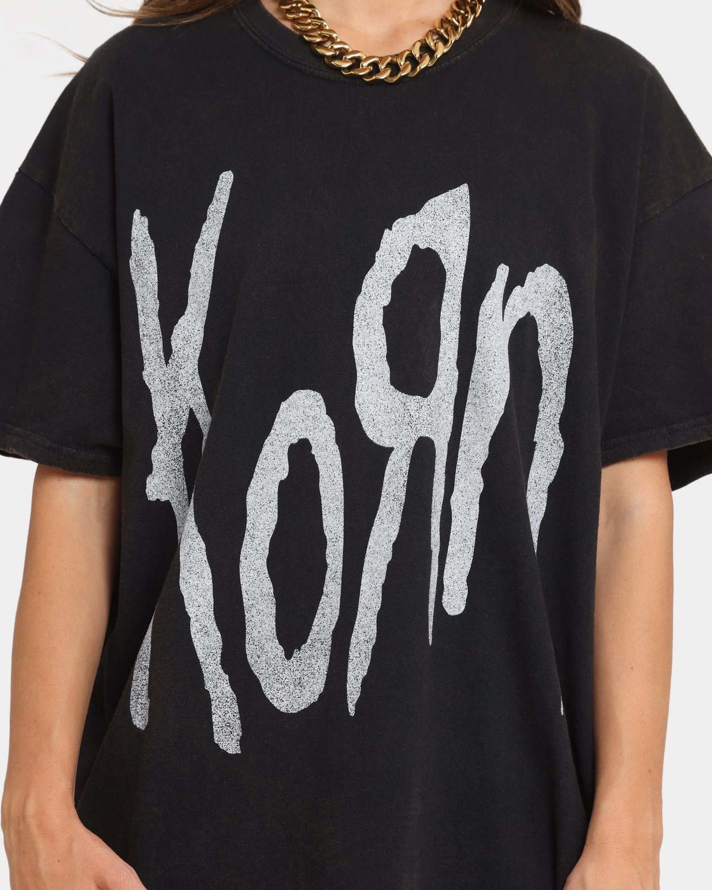 Korn Korn T-Shirt Black Korn Korn T-Shirt Black -Mitchell & Ness Shop 08000917 YB001 womens 0030