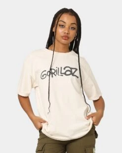 Gorillaz Writing Logo T-Shirt Off White