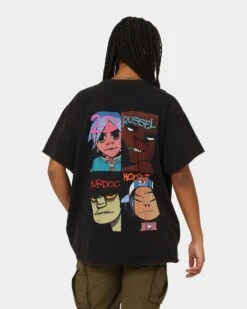 Gorillaz Writing Logo Vintage T-Shirt Washed Black