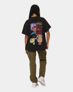 Gorillaz Writing Logo Vintage T-Shirt Washed Black -Mitchell & Ness Shop 08000934 YW607 womens 0030