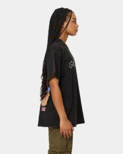 Gorillaz Writing Logo Vintage T-Shirt Washed Black -Mitchell & Ness Shop 08000934 YW607 womens 0060