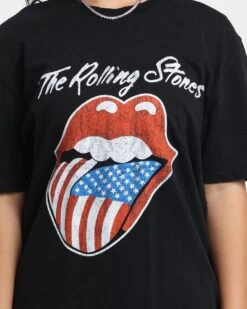 The Rolling Stones American Tour 1981 T-Shirt Black Wash -Mitchell & Ness Shop 08000945 YB295 womens 0030