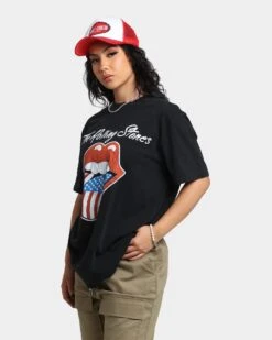 The Rolling Stones American Tour 1981 T-Shirt Black Wash -Mitchell & Ness Shop 08000945 YB295 womens 0060