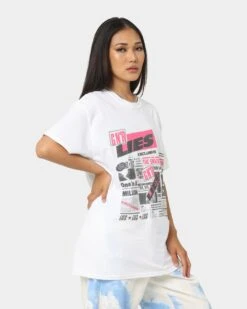 Guns N Roses Pistols Lies T-Shirt White 6 Guns N Roses Pistols Lies T-Shirt White -Mitchell & Ness Shop 08000949 YW100 womens 0050