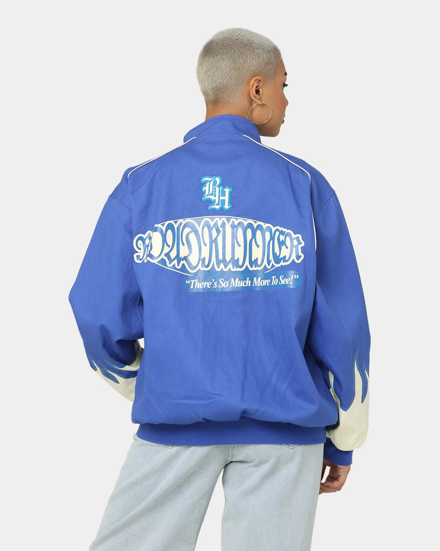 Brockhampton Flame Racing Jacket Royal Blue Brockhampton Flame Racing Jacket Royal Blue -Mitchell & Ness Shop 08000967 YR189 womens 0070