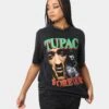 Tupac Forever T-Shirt Black Wash -Mitchell & Ness Shop 08000987 YB295 womens 0010