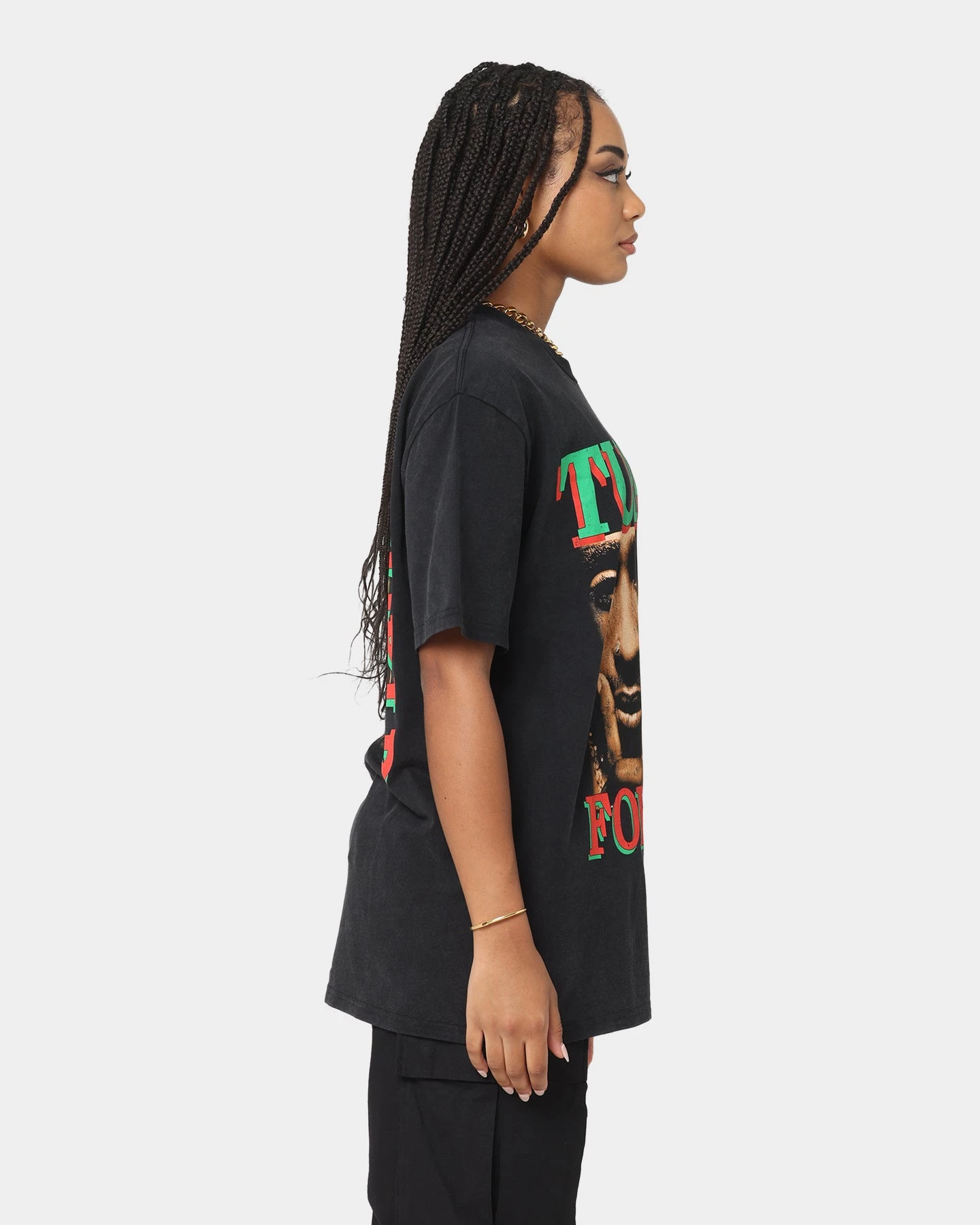 Tupac Forever T-Shirt Black Wash Tupac Forever T-Shirt Black Wash -Mitchell & Ness Shop 08000987 YB295 womens 0050