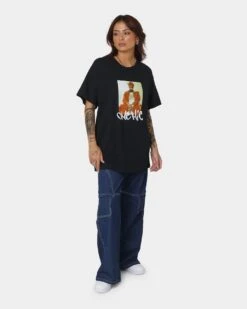 Nas One Mic T-Shirt Black -Mitchell & Ness Shop 08001002 YB001 womens 0020