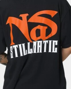 Nas One Mic T-Shirt Black -Mitchell & Ness Shop 08001002 YB001 womens 0040