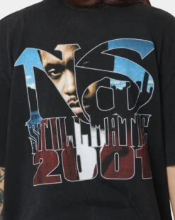 Nas Stillmatic 2001 T-Shirt Washed Black -Mitchell & Ness Shop 08001009 YW607 womens 0040