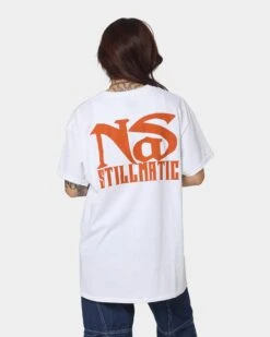 Nas Stillmatic T-Shirt White -Mitchell & Ness Shop 08001010 YW100 womens 0040