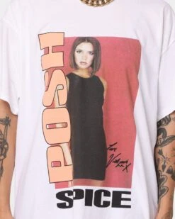 Spice Girls Posh Spice T-Shirt White -Mitchell & Ness Shop 08001020 YW100 womens 0030