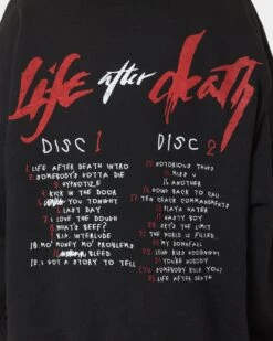 Notorious B.I.G Biggie Tracklist Crewneck Black -Mitchell & Ness Shop 08001030 YB001 womens 0040