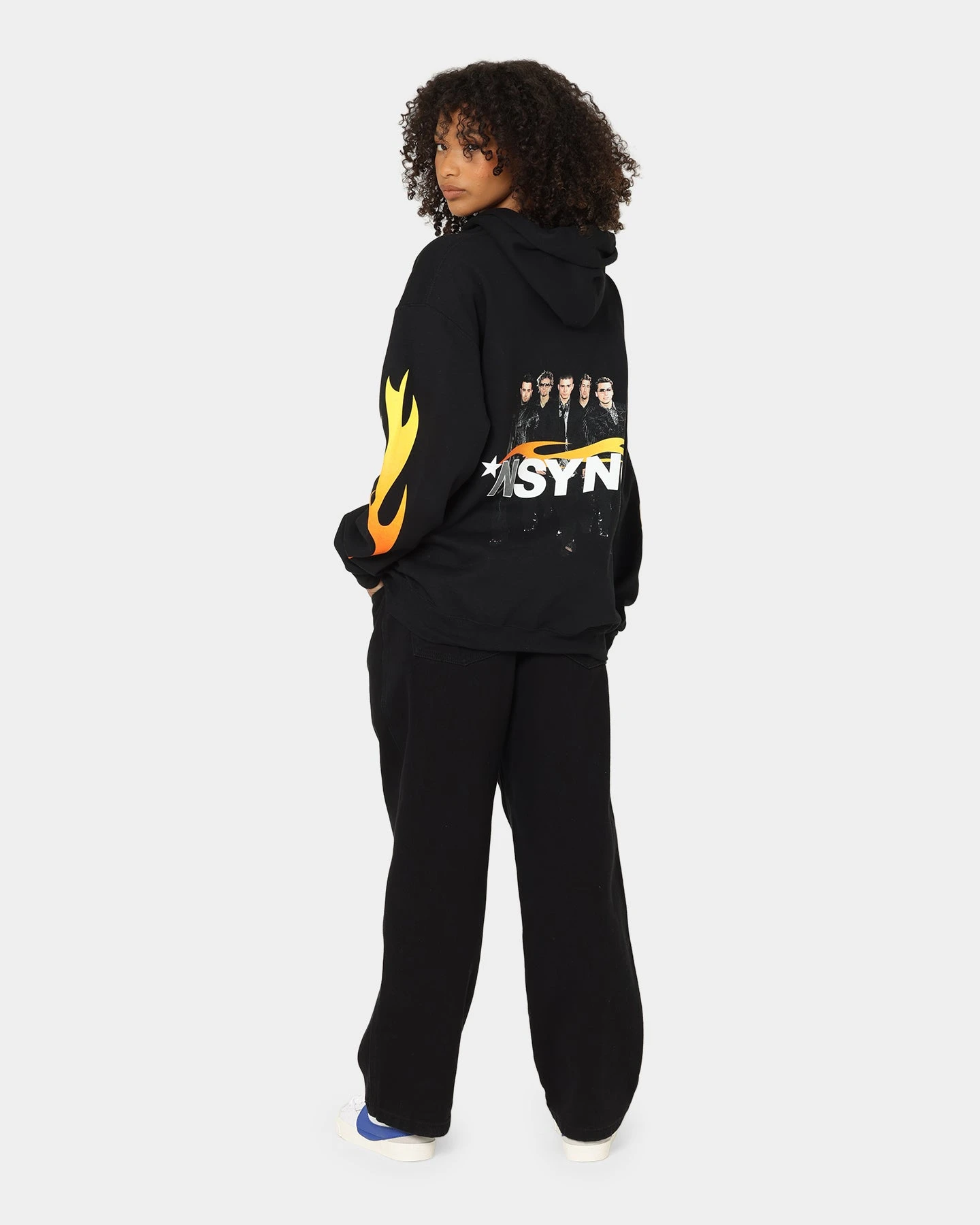 NSYNC Flame Photo Hoodie Black NSYNC Flame Photo Hoodie Black -Mitchell & Ness Shop 08001037 YB001 womens 0030