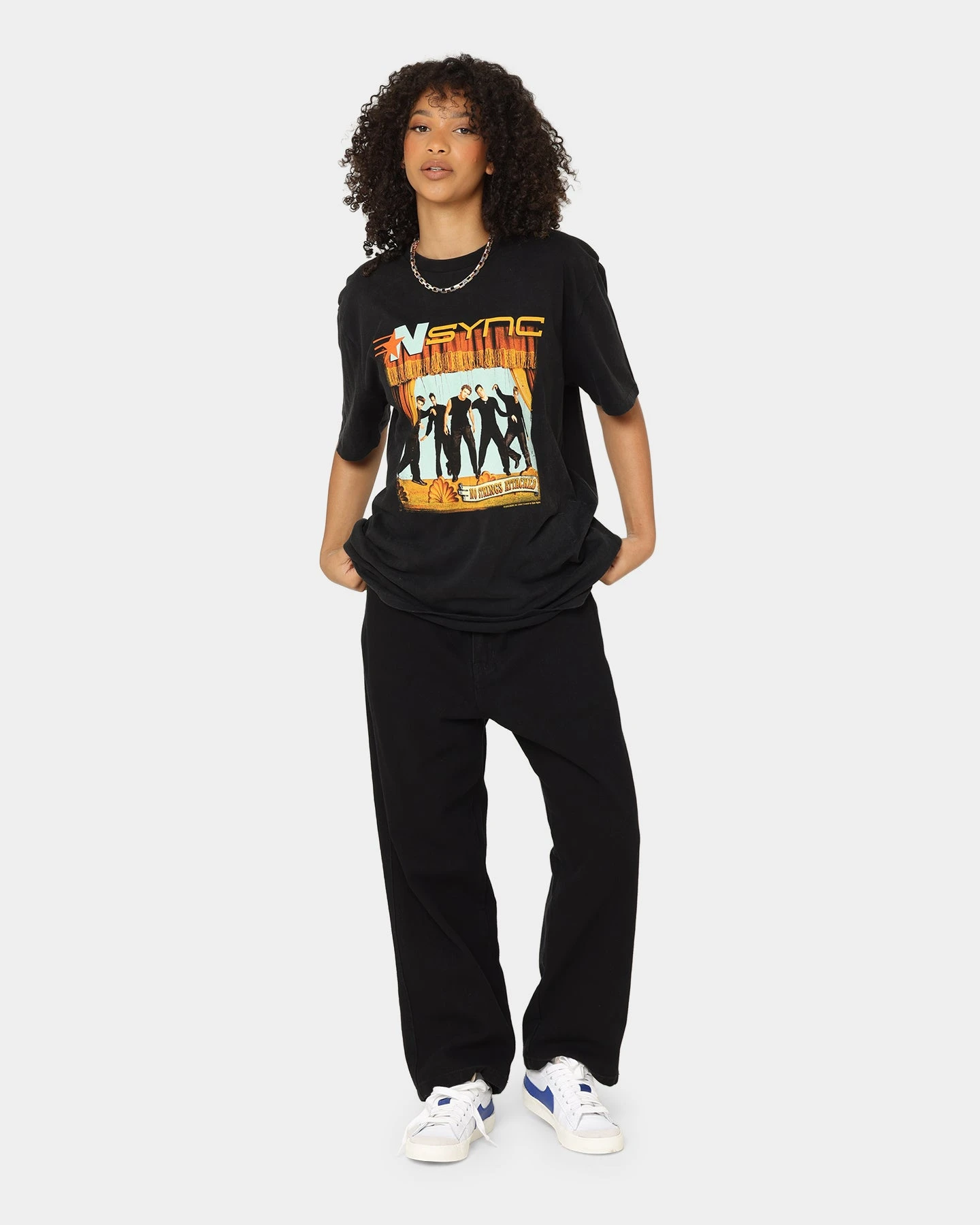 NSYNC No Strings Attached T-Shirt Washed Black NSYNC No Strings Attached T-Shirt Washed Black -Mitchell & Ness Shop 08001038 YW607 womens 0020