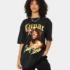 Tupac California Love Spray T-Shirt Washed Black -Mitchell & Ness Shop 08001042 YW607 womens 0010