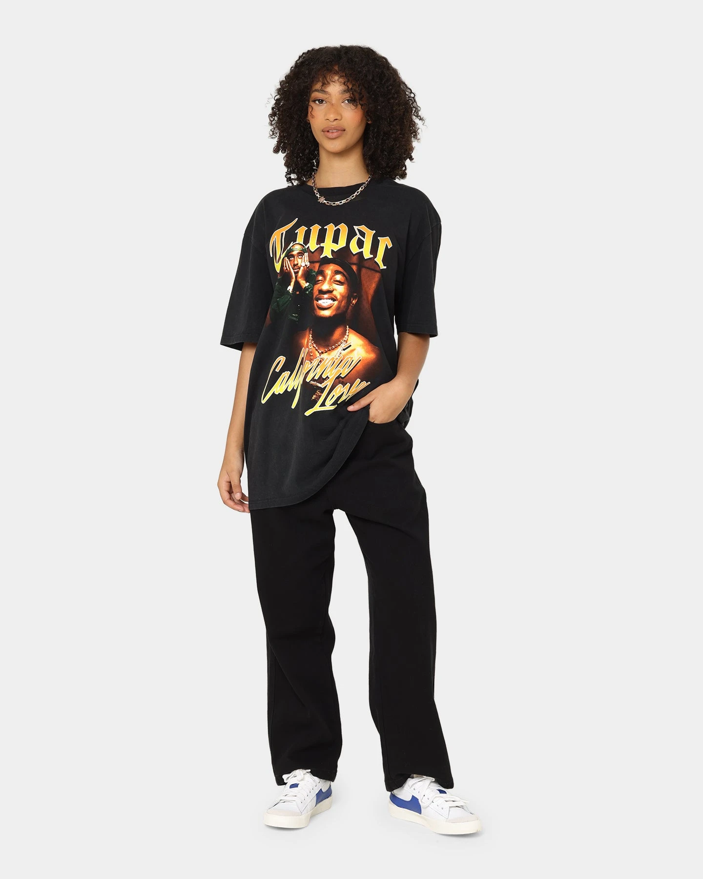 Tupac California Love Spray T-Shirt Washed Black Tupac California Love Spray T-Shirt Washed Black -Mitchell & Ness Shop 08001042 YW607 womens 0020