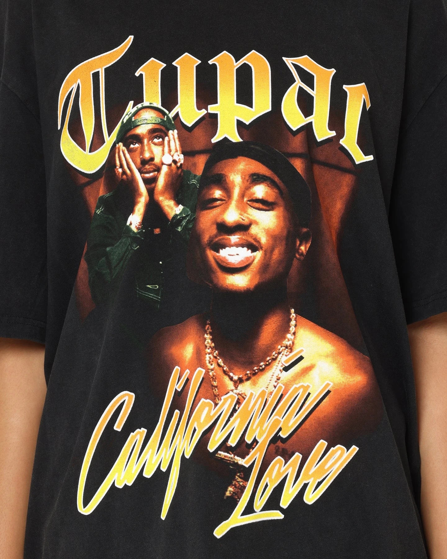 Tupac California Love Spray T-Shirt Washed Black Tupac California Love Spray T-Shirt Washed Black -Mitchell & Ness Shop 08001042 YW607 womens 0030