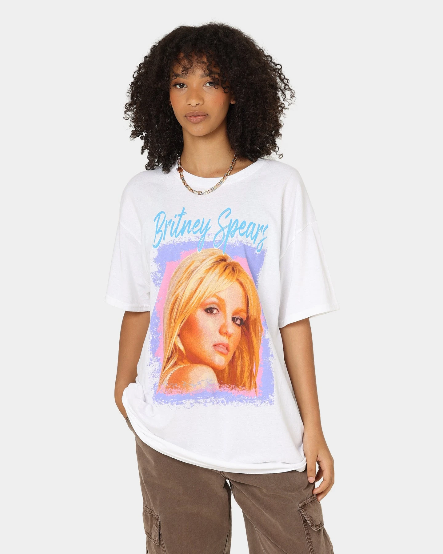 Britney Spears 80s Pastel T-Shirt White Britney Spears 80s Pastel T-Shirt White -Mitchell & Ness Shop 08001051 YW100 womens 0010