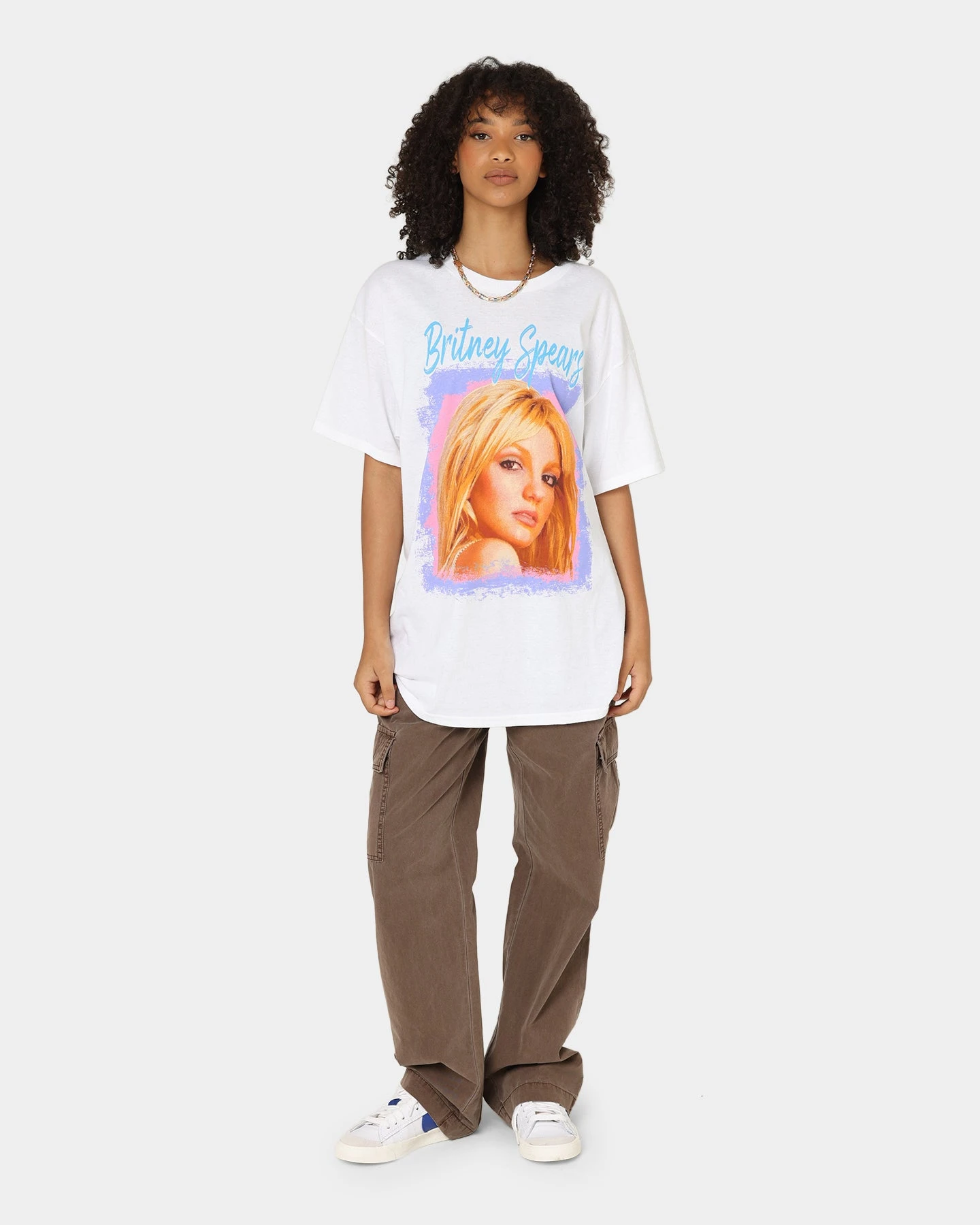 Britney Spears 80s Pastel T-Shirt White Britney Spears 80s Pastel T-Shirt White -Mitchell & Ness Shop 08001051 YW100 womens 0020