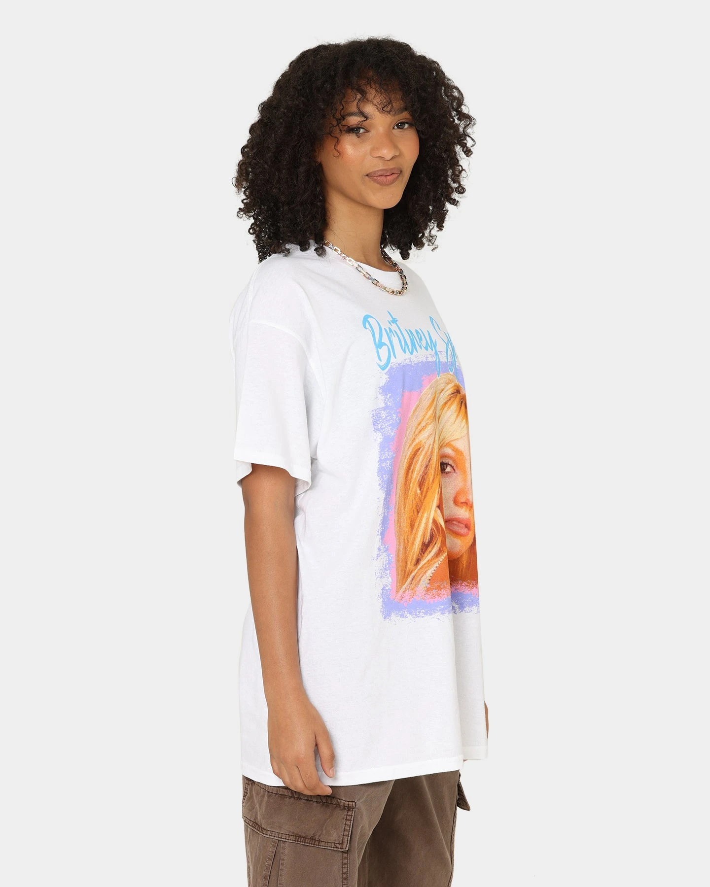 Britney Spears 80s Pastel T-Shirt White Britney Spears 80s Pastel T-Shirt White -Mitchell & Ness Shop 08001051 YW100 womens 0050