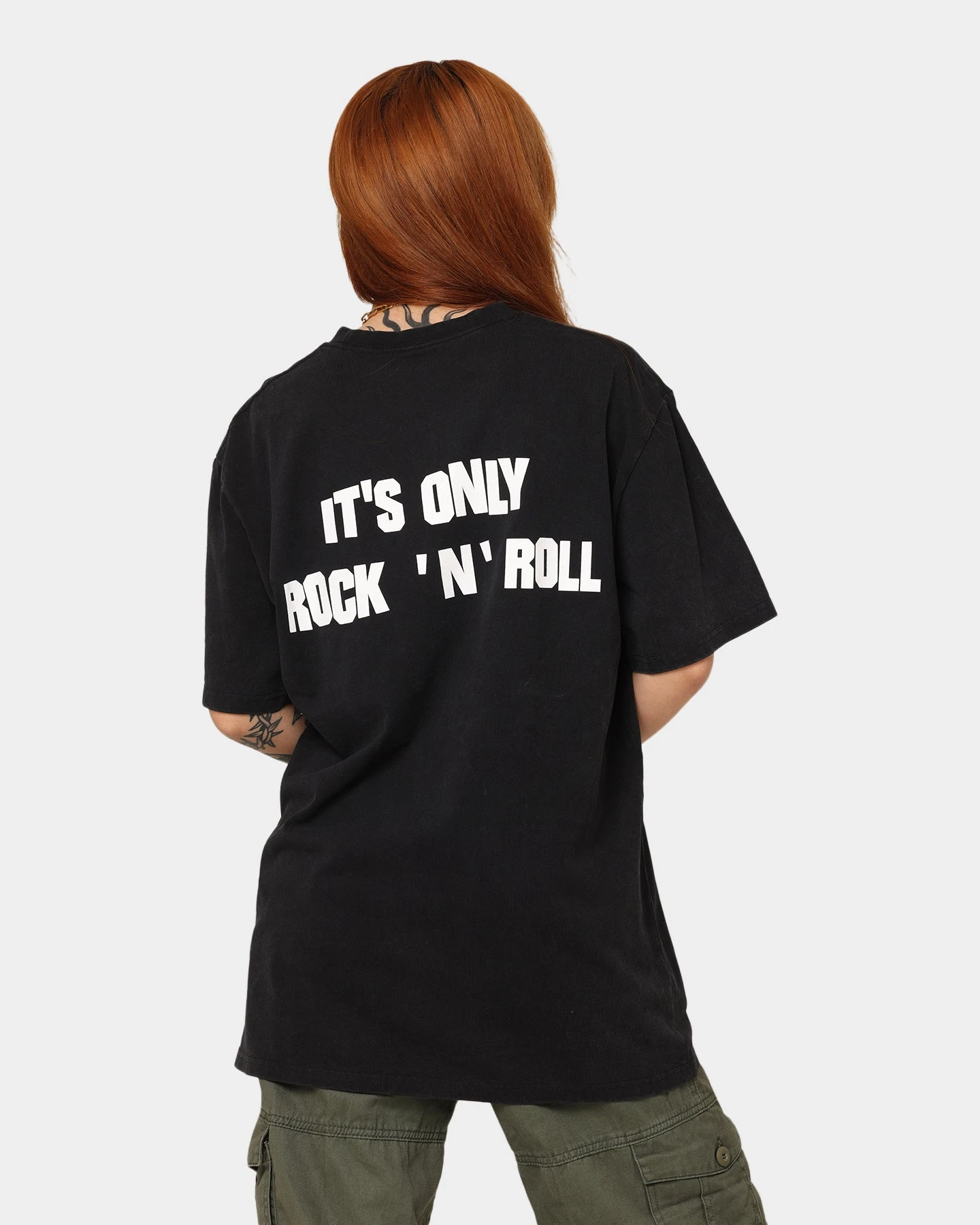 The Rolling Stones Watercolour Tongue Vintage T-Shirt Washed Black The Rolling Stones Watercolour Tongue Vintage T-Shirt Washed Black -Mitchell & Ness Shop 08001055 YW607 womens 0020