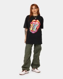 The Rolling Stones Watercolour Tongue Vintage T-Shirt Washed Black 4 The Rolling Stones Watercolour Tongue Vintage T-Shirt Washed Black -Mitchell & Ness Shop 08001055 YW607 womens 0030