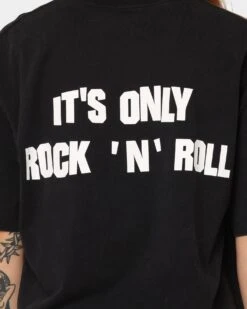 The Rolling Stones Watercolour Tongue Vintage T-Shirt Washed Black 6 The Rolling Stones Watercolour Tongue Vintage T-Shirt Washed Black -Mitchell & Ness Shop 08001055 YW607 womens 0050