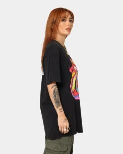 The Rolling Stones Watercolour Tongue Vintage T-Shirt Washed Black 7 The Rolling Stones Watercolour Tongue Vintage T-Shirt Washed Black -Mitchell & Ness Shop 08001055 YW607 womens 0060