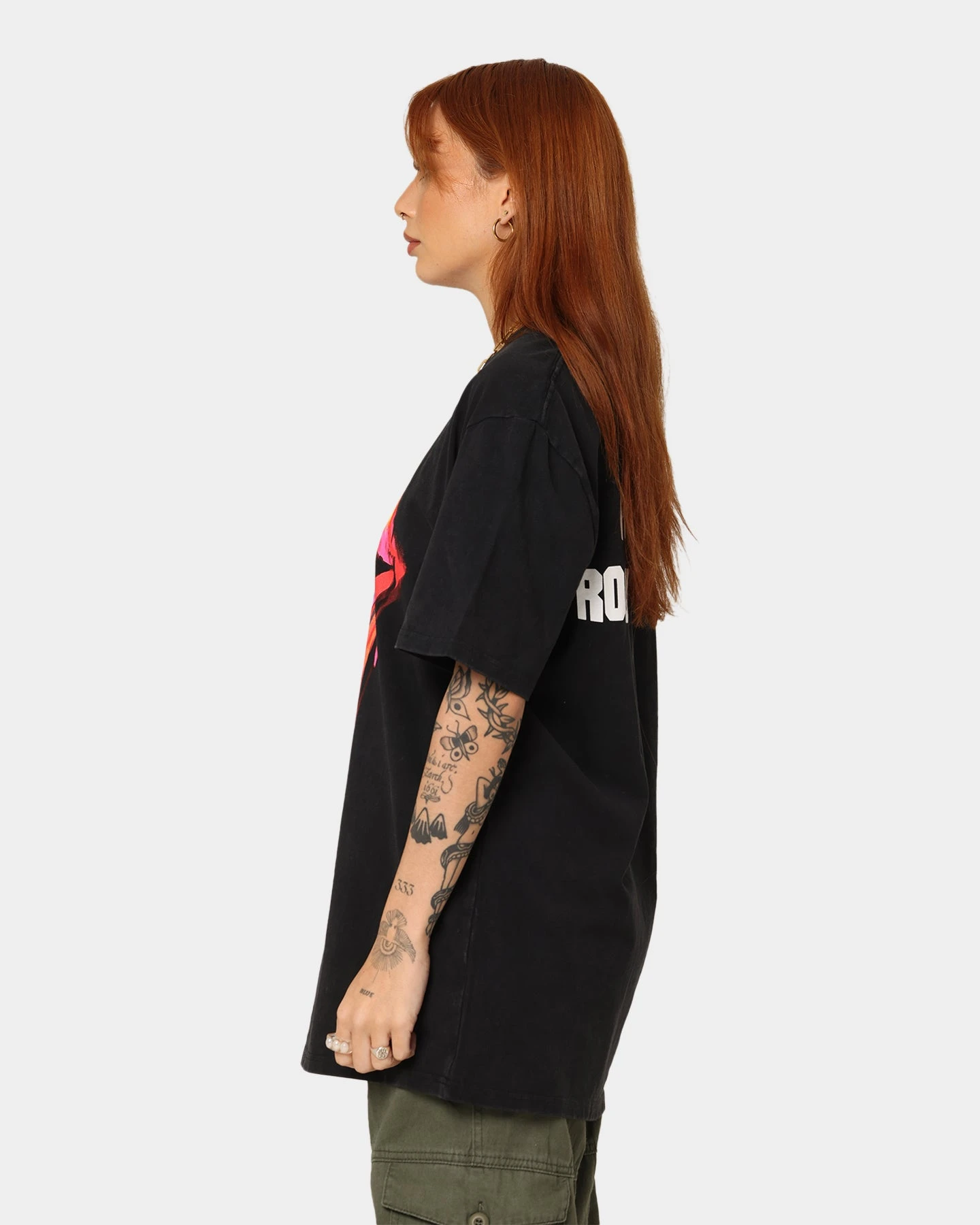 The Rolling Stones Watercolour Tongue Vintage T-Shirt Washed Black The Rolling Stones Watercolour Tongue Vintage T-Shirt Washed Black -Mitchell & Ness Shop 08001055 YW607 womens 0070