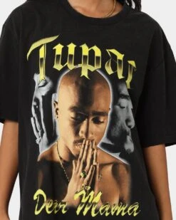 Tupac Dear Mama Gold Collage Vintage T-Shirt Washed Black 4 Tupac Dear Mama Gold Collage Vintage T-Shirt Washed Black -Mitchell & Ness Shop 08001118 YW607 womens 0030