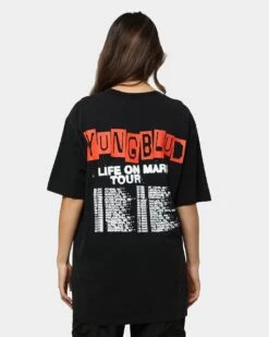 YUNGBLUD Life On Mars Tour Vintage T-Shirt Washed Black -Mitchell & Ness Shop 08001124 YW607 womens 0050