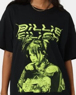 Billie Eilish Illustration T-Shirt Black -Mitchell & Ness Shop 08001143 YB001 womens 0030