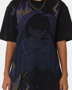 Disney Chernabog Vintage T-Shirt Washed Black -Mitchell & Ness Shop 08001158 YW607 womens 0030