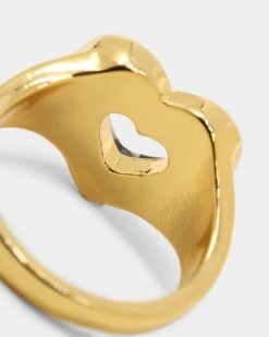 Raising Hell Checkered Heart Ring Gold/Black -Mitchell & Ness Shop 09000310 YG201 default 0050