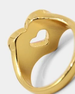 Raising Hell Checkered Heart Ring Gold/Pink -Mitchell & Ness Shop 09000310 YG838 default 0060