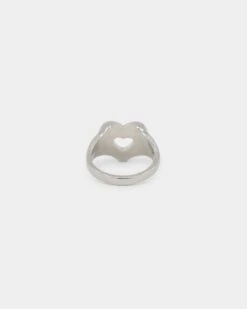 Raising Hell Women's Checkered Heart Ring White/Gold/Black -Mitchell & Ness Shop 09000310 YW806 default 0020