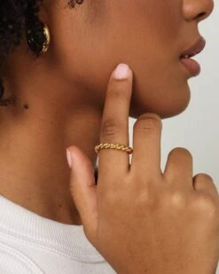 Raising Hell Women's Braided Ring Gold -Mitchell & Ness Shop 09000544 YG200 womens 0015