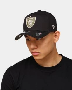 New Era Raiders 9FORTY A-Frame Snapback Black/Stone/Olive -Mitchell & Ness Shop 194847112566 mens 0100