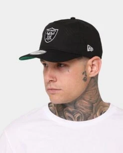 New Era Men's Raiders Mini Logo Old Golfer Snapback Black/OTC -Mitchell & Ness Shop 194848930305 mens 0100