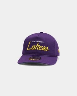 New Era Los Angeles Lakers Script Old Golfer Snapback Purple